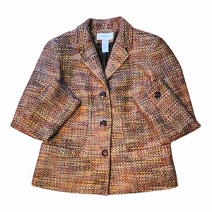 VINTAGE LIZ CLAIBORNE PETITE SIZE MEDIUM MULTICOLOR BLAZER